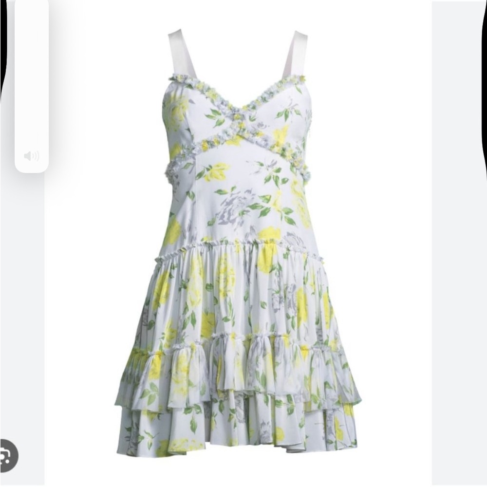 Cinq a Sept Yellow and White Floral Dress
